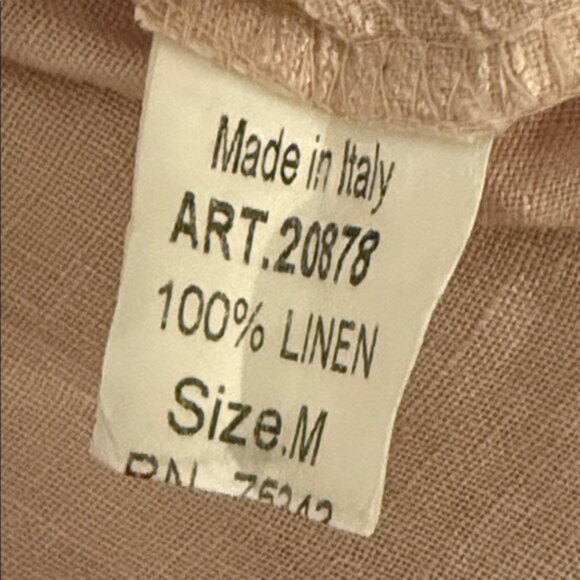 Elegant Floral Soft Pink Blouse 100% Linen #94 - Picture 6 of 8